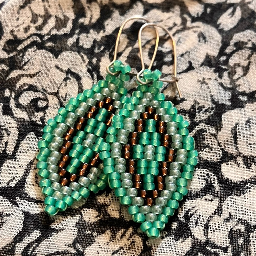 HAND CRAFTED BOHEMIAN BEADED EARRINGS *NEW *JAPANESE GLASS BEADS *LIGHTWEIGHT - Picture 2 of 8